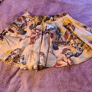Aztec print swing skirt